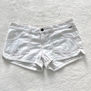 Y2K Billabong White Corduroy Mini Shorts Low Rise Women's Size 7
